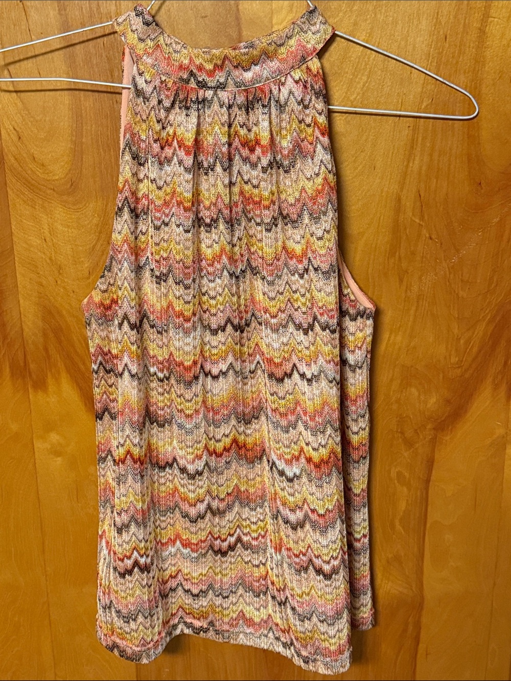 Ann Taylor Factory NWOT Multicolor Chevron Halter Tank Top